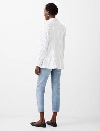French Connection Whisper Pinstripe Blazer - White - 34