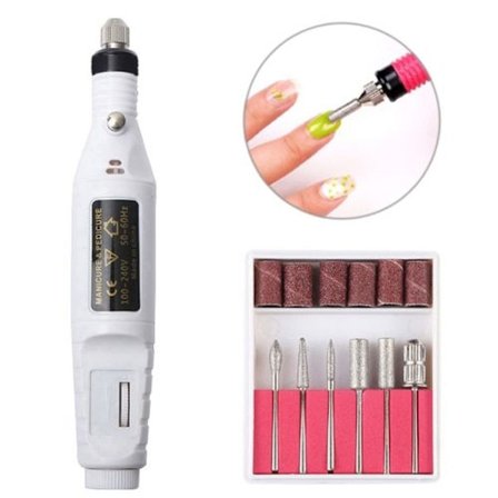 Sats Elektrisk Manikyr Maskin Penna Pedikyr Nagel Fil