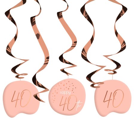 Happy 40th Hængende Pynt Lyserød
