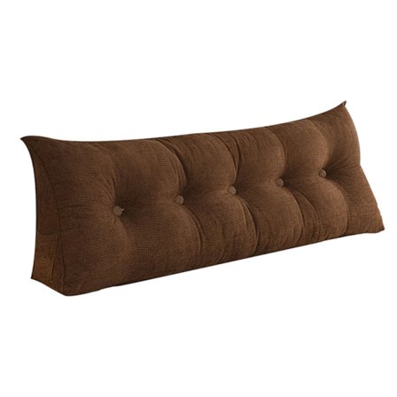 Kilformad sänggavelkudde för säng, ryggstöd för att sitta upp i sängen, triangulär läskudde med ländryggsstöd och avtagbart överdrag, kaffe{hw}