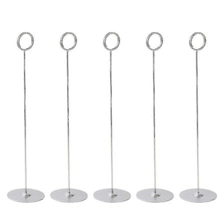 5 KPL Ruostumattomasta teräksestä valmistettu pöytänumeronpidike Paikanpidike Kyltinpidike Valokuvateline häihin Ravintola Hotelli Juhlatapahtuma (D)