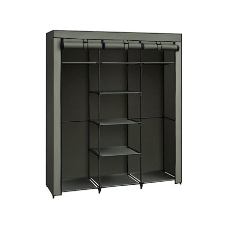 Rootz Tyg Garderob Organizer - Vikbar garderob - Klädstång - Sage Green - 45cm x 150cm x 175cm