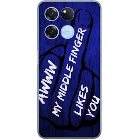 Kompatibelt Mobildeksel til OnePlus Ace Racing Mørk typografisk illustrasjon med hjerteform og budskap om vennskap mot dyp blå tretekstur