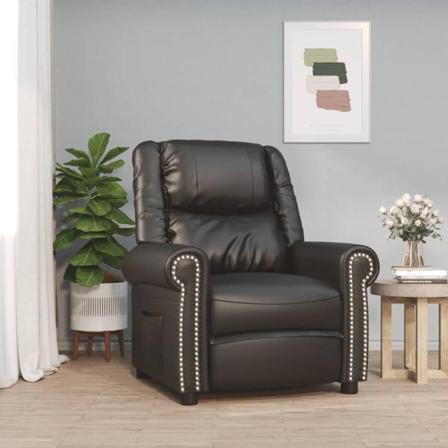 Vidaxl Reclinerfåtölj Glansig Svart Konstläder Svart