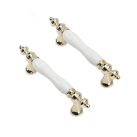 2 stk. Keramisk Håndtag Europæisk Stil Skab Dør Håndtag Skuffe Enkelt Køkken Skab Håndtag (160 Hul Afstand)