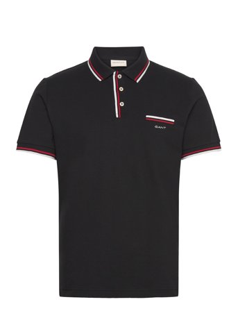 2-Col Tipping Ss Pique Polo Black GANT