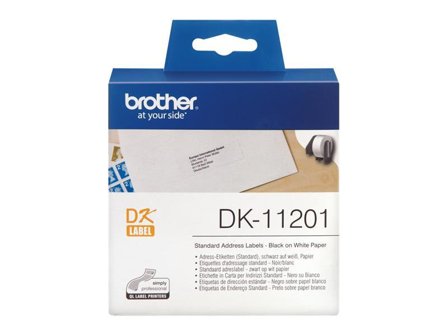 Label DK11201 29x90mm 400p B/W - Brother DK-11201 etiketter