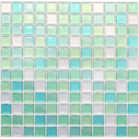 3d självhäftande vattentät mosaik väggdekal självhäftande badrumsvägg kakel blå, 4 ark