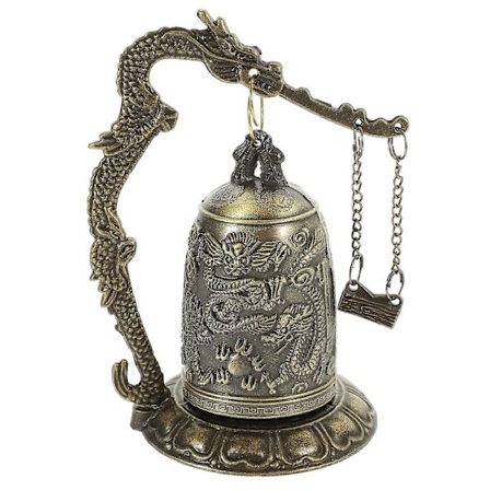 Brons Drake Mönster Klocka Vintage Dekor Kontor Metall