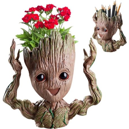 Blomkruka Figur, Groot Blomkruka, Akvarium Deko Figur, Groot Pennställ, Trädman Planteringskruka, Kreativ Akvarium Dekoration, Kreativ Gåva