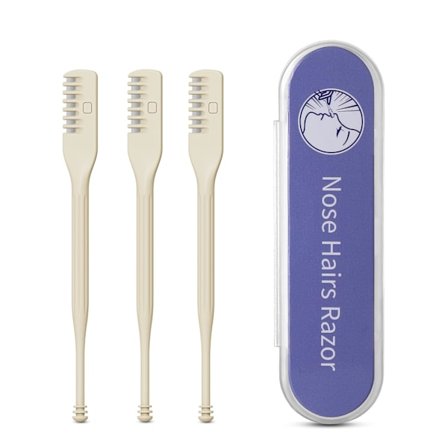 3 manuaalista nenäkarvatrimmeriä - pyörivät nenäkarvasakset kuulokkeilla naisille ja miehille - kannettava nenäkarvojen poistotyökalu