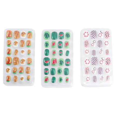 3 Set Lösnaglar Lim Barn Nagel Nagelklistermärken Akryl Lösnaglar Konstgjorda Press-on Naglar