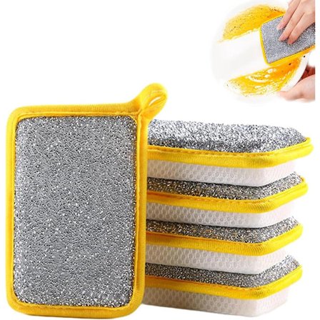 Skuresvampe, opvaskesvamp, dobbeltsidet opvaskesvamp, multifunktionel, absorberende svamp, viskestykke, pandsvamp