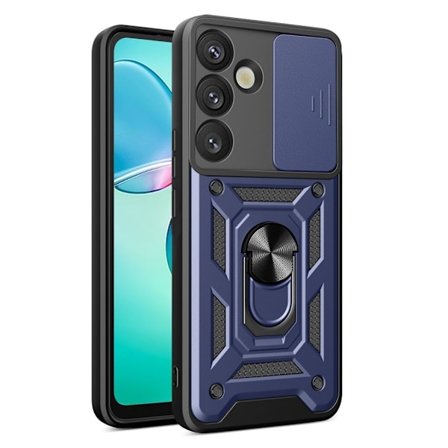 Samsung Galaxy S25 Case with Camera Cover and Stand - Blue