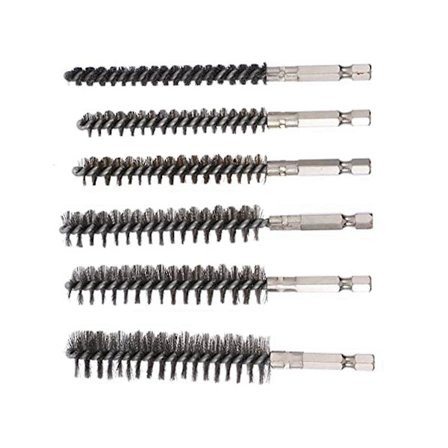 12 stk. Rørbørste Hårbørste Rund Tråd Hårbørste Rørrenser Børste 9mm Rengøringsbørste Borebørste