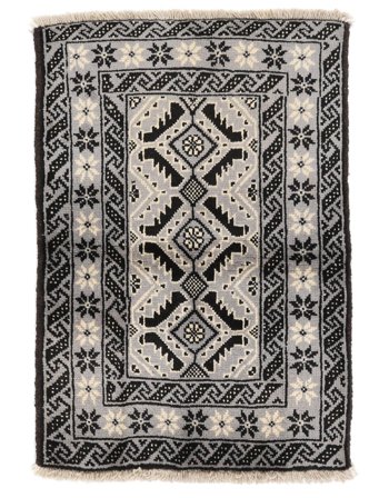 Hand Knotted Persian Baluch Rug 63X92 Black/Dark Grey