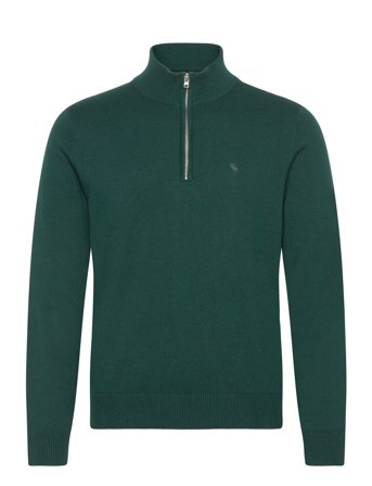 Abercrombie & Fitch Long Sleeve Icon Quarter Zip - Green - S
