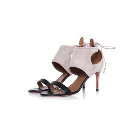 Aquazzura Pre-owned, Pre-owned Leathersandals Beige, Dames, Maat:38 EU,leer