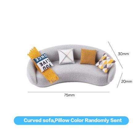 Dockhus Miniatyrmöbler Soffa Stol Skrivbordsstol DIY Dollh Böjd soffa