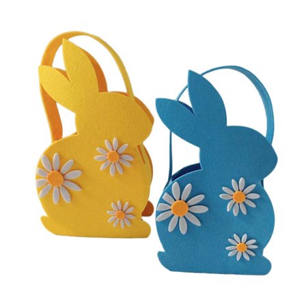 2x Påskhare Korg Tote Bag Hållbar Söt Fleranvändbar Påsk Kanin Väska Fest Godis Korg för Semester Äggjakt Spel