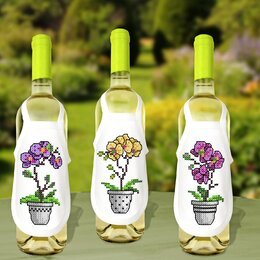 Flaskförkläden Orkidéer 3-pack