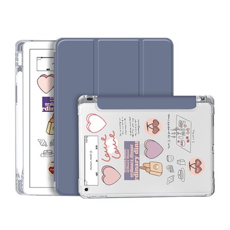 Etui kompatibelt med iPad Pro 2020 (11 tommer) med blyantholder, transparent etui, automatisk slumre/vågn op