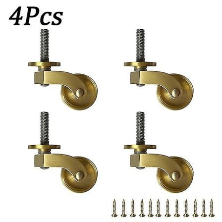 1/4pcs Universal Furniture Caster Antique Casters Wheels Vintage Brass