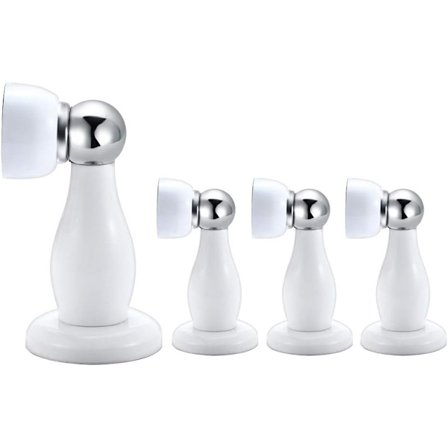 Set om 4 magnetiska dörrstopp i rostfritt stål, vit 80*43mm