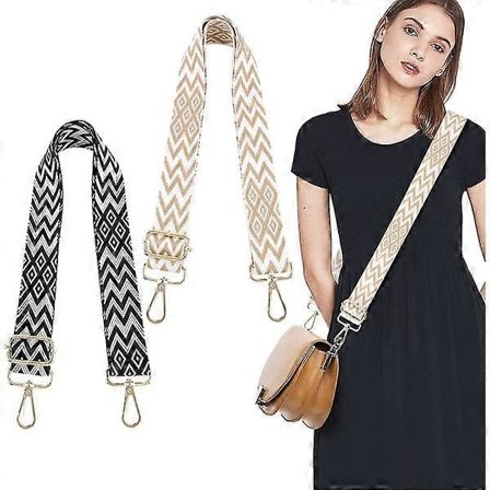 2 st justerbara axelremmar för väskor 3,8 cm väskrem axelrem bred handväska rem med randigt mönster boho 70-130 cm