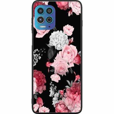 Motorola Moto G100 Svart Skal Blommor