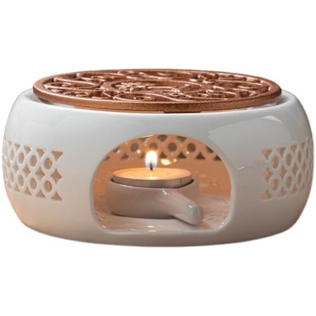 Te-kanne Te-lys Varmer, Tevarmer Kaffevarmer, Keramisk Varmer, Hvit Keramisk Te-kanne Isolasjonsdeksel, 1 stk