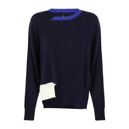 PierAntonioGaspari, Round-neck Knitwear Niebieski, Kobieta, Rozmiar: S