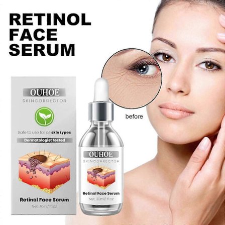 Retinol Serum för Ansiktet - Anti-rynk, Fläckblekande & Uppstramande Essens med Aloe & Vitamin C