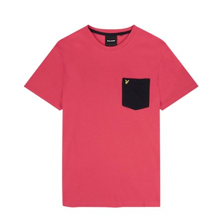 Lyle & Scott Herr Kontrastficka T-shirt L Rosa