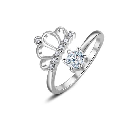 Högkvalitativ justerbar zirkonkronring i storlek 5A för kvinnor