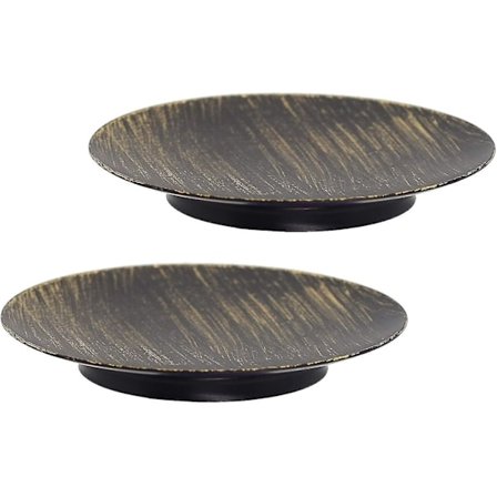 Retro Lysestaker Plate Sett med 2 Søylelys Te Lys