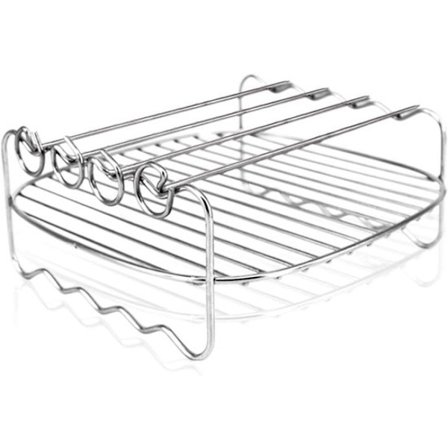 Dobbeltlags airfryer-rist, multifunksjonell rist med airfryer-tilbehør, egnet for de fleste 3,7-quart og større (7-tommers, 4-pinners) frityrkokere.