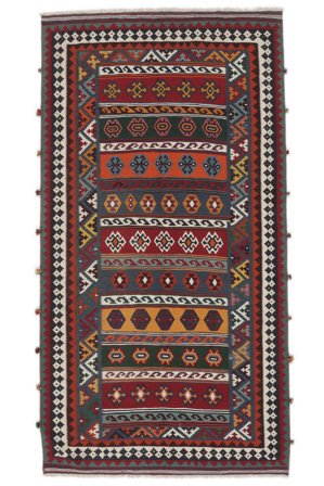 Kelim Vintage Matta Orientalisk Svart/Mörkröd (Ull, Persien)