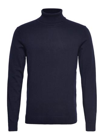 Fine Knitted Turtle Neck Knitwear Turtlenecks Blå Tom Tailor