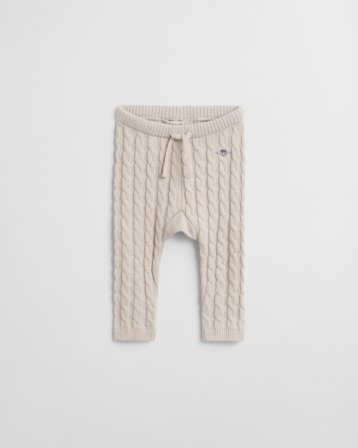 GANT Kinder Baumwoll Leggings mit Zopfmuster (80) Beige
