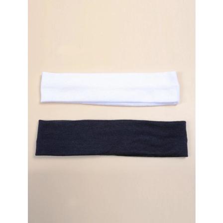 2 strækhårbånd i polyester C:a 5~6 x 20 cm- 1 sort 1 hvid