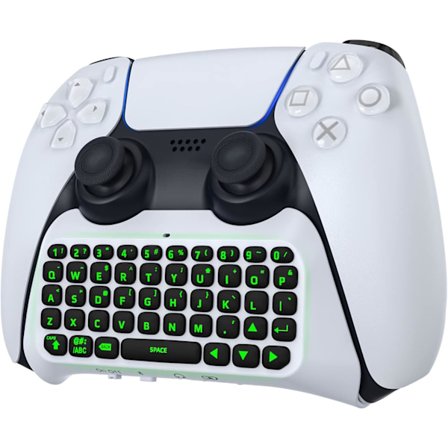 Grønt baggrundsbelyst tastatur til PS5-controller, PS5 trådløst minitastatur Chatpad til Playstation 5-controller med 3,5 mm lydstik_qp