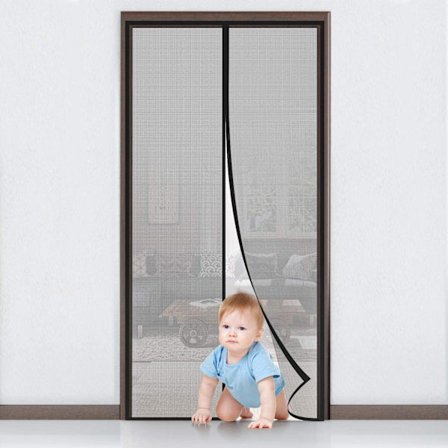 Myggnett magnetisk dør 100x230cm, svart