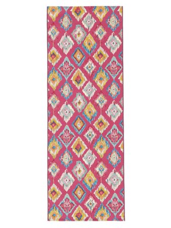 Indoor/Outdoor Rug Washable Small Kirra Ikat - Pink/Multicolor 80X200 Modern Style