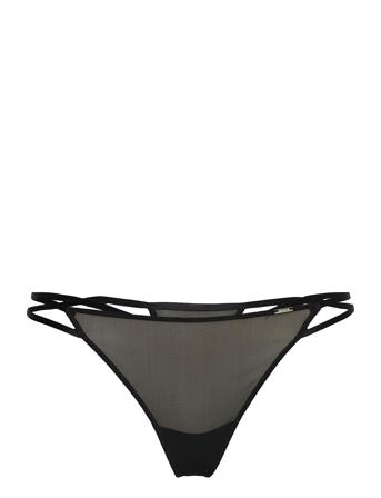 Brief Tina Mesh Mini Thong Black Lindex