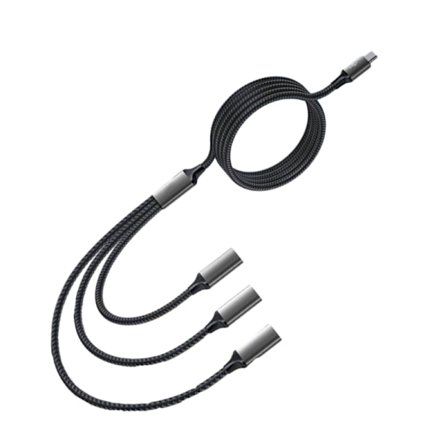 Typ C 1 hane till 3 USB 2.0 hona förlängningssladdkontakt Data- och laddaradapter