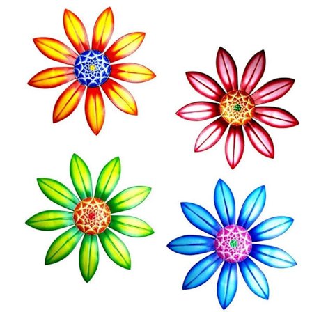 4 stk. Metal Blomster Dekoration Inspirerende Væg Skulptur Hængende Indendørs Udendørs til Hjem Have Soveværelse Dekoration Gaver Ornament