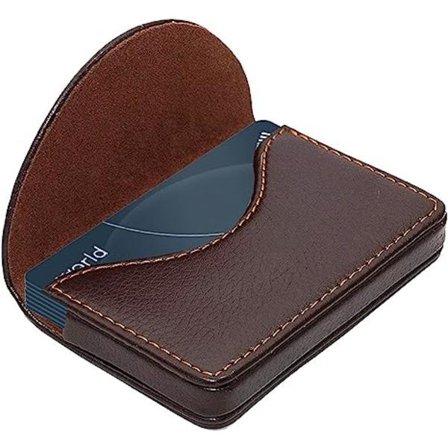 Visitkortshållare Brun PU Läderplånbok med Magnetisk Stängning Rymmer upp till 30 Kort, Kreditkortsfodral Fickhållare