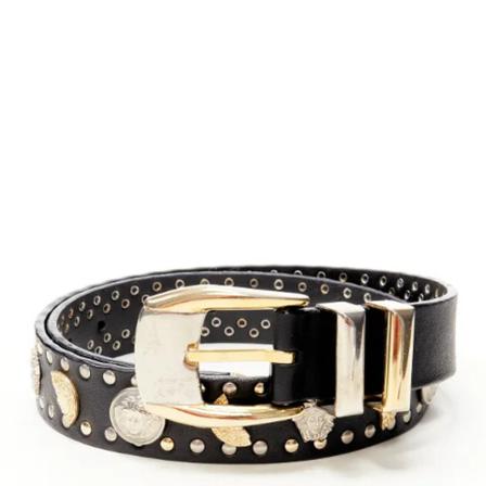 Versace Pre-owned, Pre-owned Leather belts Zwart, Dames, Maat:ONE Size