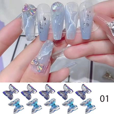 Nageldekorationer för Nail Art Ins Internet Celebrity Resin Butterfly Magic Ornament 01(8pcs)